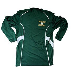 Notre Dame Basketball Long Sleeve Shirt Adult S Augusta Sportswear Green *Read‎